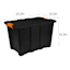 Heavy Duty Black Halloween Tote with Orange Handle, 55l