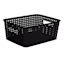 Black Rectangle Crossover Weave Storage Basket, Small