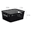 Black Rectangle Crossover Weave Storage Basket, Small