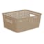 Dark Beige Rectangle Crossover Weave Storage Basket, Small