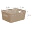 Dark Beige Rectangle Crossover Weave Storage Basket, Small