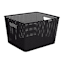 Black Square Crossover Weave Storage Basket, Large