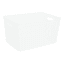 Bright White Rectangle Crossover Weave Storage Basket, Extra Large