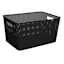 Black Rectangle Crossover Weave Storage Basket, Extra Large