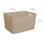 Dark Beige Rectangle Crossover Weave Storage Basket XX-Large