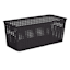 Black Onyx Rectangle Narrow Crossover Weave Storage Basket, 5l