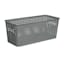 Neutral Grey Rectangle Narrow Crossover Weave Storage Basket, 5l