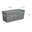 Neutral Grey Rectangle Narrow Crossover Weave Storage Basket, 5l
