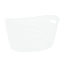 Bright White Oval Crossover Weave Rattan Pattern Storage Basket, 28l