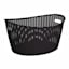 Black Onyx Oval Crossover Weave Rattan Pattern Storage Basket, 28l