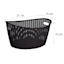 Black Onyx Oval Crossover Weave Rattan Pattern Storage Basket, 28l