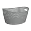 Neutral Grey Oval Crossover Weave Rattan Pattern Storage Basket, 28l