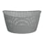 Neutral Grey Oval Crossover Weave Rattan Pattern Storage Basket, 28l