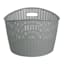 Neutral Grey Oval Crossover Weave Rattan Pattern Storage Basket, 28l