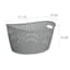 Neutral Grey Oval Crossover Weave Rattan Pattern Storage Basket, 28l