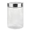 At Home Set Of 4 Glass Canister With Metal Lid Clear