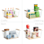 White Metal & Wood Storage Basket, Medium