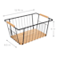 Black Metal & Wood Storage Basket, Medium