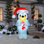 (IN24) Airblown Bluey In Santa Hat With Candy Cane Inflatable, 6.5'
