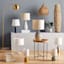 Found & Fable Grey Medium Table Lamp with Shade, 26"