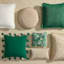 Found & Fable Dark Green Solid Woven Fringe Outdoor Throw Pillow, 18"