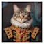 12X12 Brown Victorian Cat Canvas Wall Art