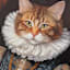 12X12 Orange Victorian Cat Canvas Wall Art