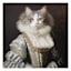 12X12 Grey Victorian Cat Canvas Wall Art