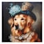 12X12 Victorian Golden Retriever Canvas Wall Art