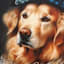 12X12 Victorian Golden Retriever Canvas Wall Art