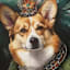 12X16 Victorian Corgi Canvas Wall Art