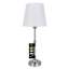 Brushed Silver Touch Dimmer Portable Rechargeable Buffet Lamp, 18"