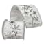4" White With Silver Snowflake Ribbon, 5yd