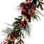 Mixed Pine, Berry, Pinecone & Plaid Bow Garland, 6'