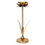 Gold Metal Flower Pillar Candle Holder, 14"