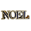 Classic Christmas Glitter Gold & Blue Noel Sign, 4"