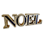 Classic Christmas Glitter Gold & Blue Noel Sign, 4"