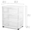 Sterilite 3-Drawer Wide Storage Cart, White