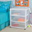 Sterilite 3-Drawer Wide Storage Cart, White