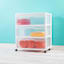 Sterilite 3-Drawer Wide Storage Cart, White