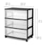 Sterilite 3-Drawer Wide Storage Cart, Black
