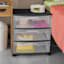 Sterilite 3-Drawer Wide Storage Cart, Black