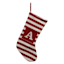 Red & White Striped Monogram Knit Stocking, A
