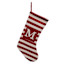 20" Red & White Striped Monogram Knit Stocking, M