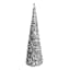 Silver Glittered Cone Tree, 18"