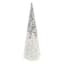 Silver & White Glittered Ombre Cone Tree, 18"