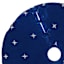 Blue with Star Embroidered Blue Tree Skirt, 48"