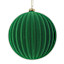 Classic Christmas Green Flocked Ball Ornament, 4"