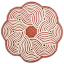 Elmbrook Red Border Round Washable Accent Rug, 3'