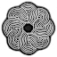 Elmbrook Black Border Round Washable Accent Rug, 3'